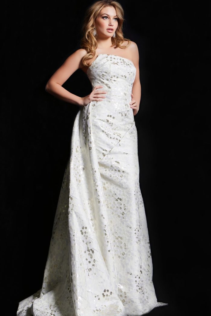Jovani 06255 Strapless Long Evening Dress