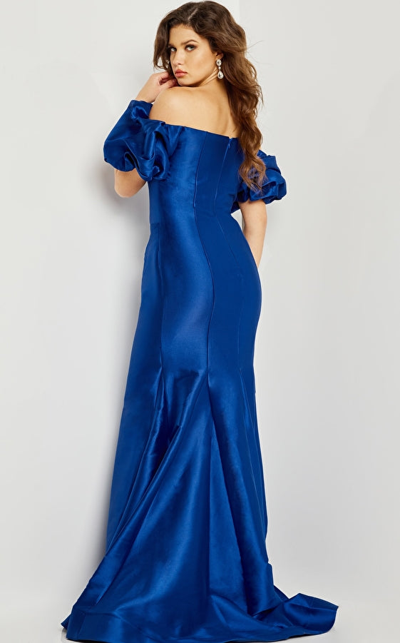 Jovani 08361 Mother of the Bride Off Shoulder Puff Sleeve Dress
