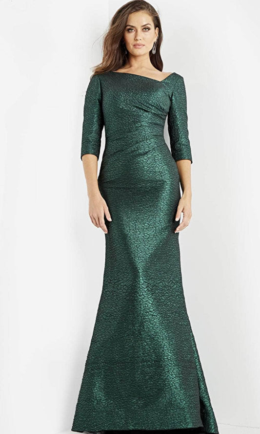 Jovani 23270 Mother of the Bride Asymmetrical Neckline 3/4 Sleeves Dress