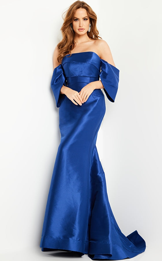 Jovani 23398 Drape Sleeve Off Shoulder Formal Dress